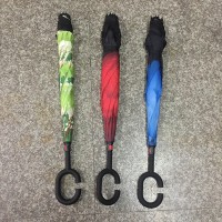 Зонт-трость механическ обратного сложения  D60см 4цвет(1/50)10135-9