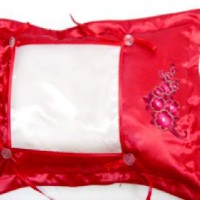 Подушка "Думка"с вышивкой красная Зайка 38*42
