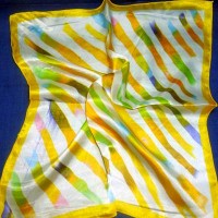 платок  шейный "Желтые полоски "  40*40 см