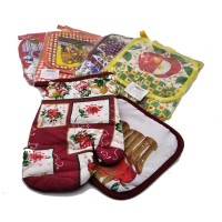 Набор подарочный текстильный из 2-х предметов ( Прихватка+ варежка-прихватка)895-6